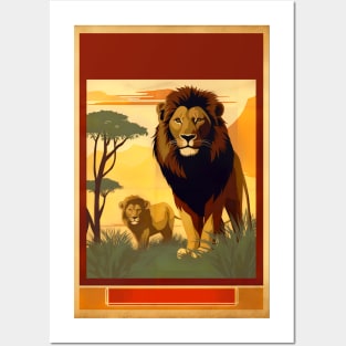 vintage travel of africa Posters and Art